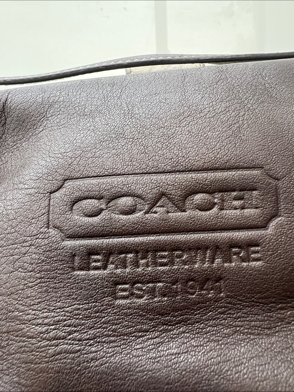 Coach Brown Embossed Leather Mini Tote Bag - Picture 2 of 6